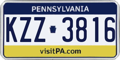 PA license plate KZZ3816