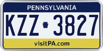 PA license plate KZZ3827