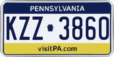 PA license plate KZZ3860