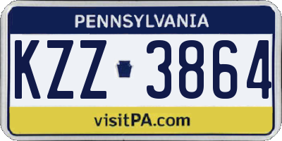 PA license plate KZZ3864