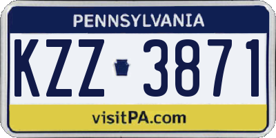 PA license plate KZZ3871