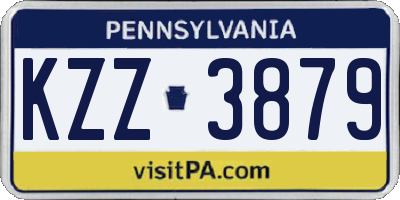 PA license plate KZZ3879