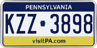 PA license plate KZZ3898