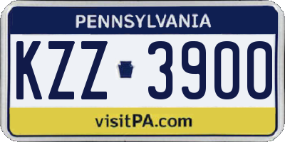 PA license plate KZZ3900