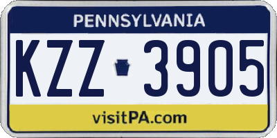 PA license plate KZZ3905