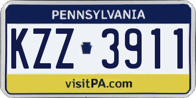 PA license plate KZZ3911