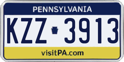 PA license plate KZZ3913