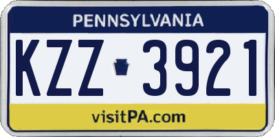 PA license plate KZZ3921