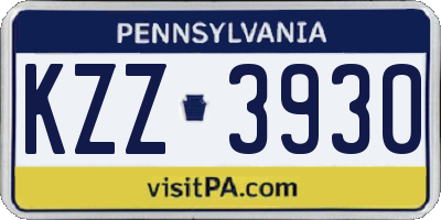 PA license plate KZZ3930