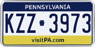 PA license plate KZZ3973