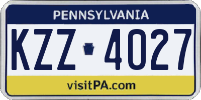 PA license plate KZZ4027