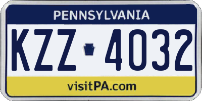 PA license plate KZZ4032