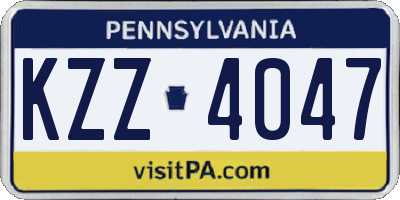 PA license plate KZZ4047