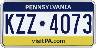 PA license plate KZZ4073
