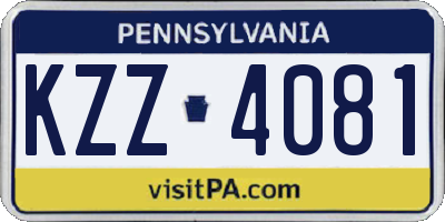 PA license plate KZZ4081