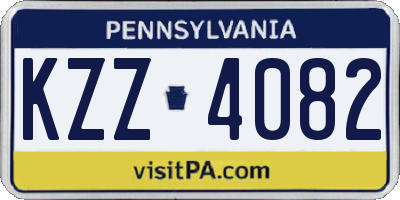 PA license plate KZZ4082