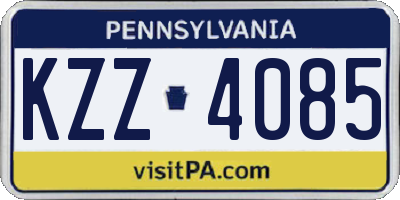 PA license plate KZZ4085