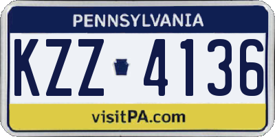 PA license plate KZZ4136