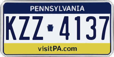 PA license plate KZZ4137