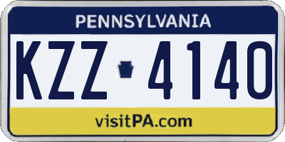 PA license plate KZZ4140
