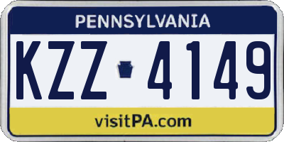 PA license plate KZZ4149