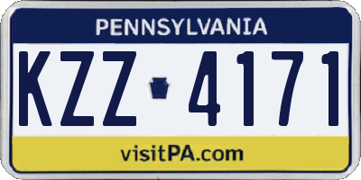 PA license plate KZZ4171