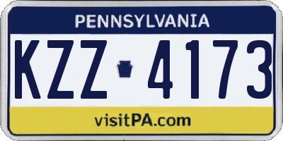 PA license plate KZZ4173