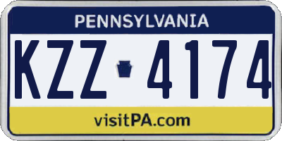 PA license plate KZZ4174