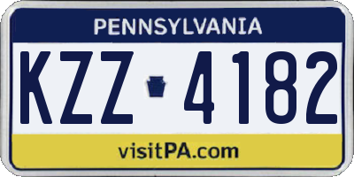 PA license plate KZZ4182