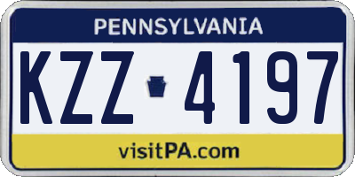 PA license plate KZZ4197