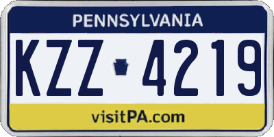 PA license plate KZZ4219