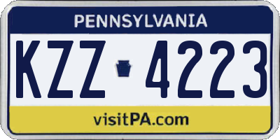 PA license plate KZZ4223