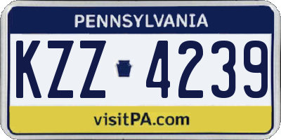 PA license plate KZZ4239