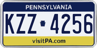 PA license plate KZZ4256