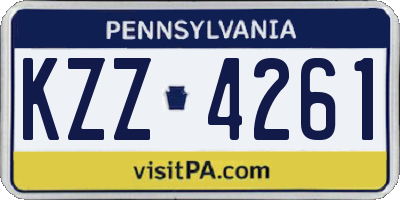 PA license plate KZZ4261