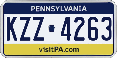 PA license plate KZZ4263