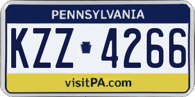 PA license plate KZZ4266