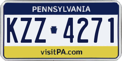 PA license plate KZZ4271