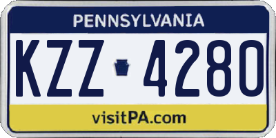 PA license plate KZZ4280