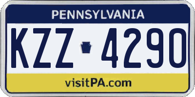 PA license plate KZZ4290