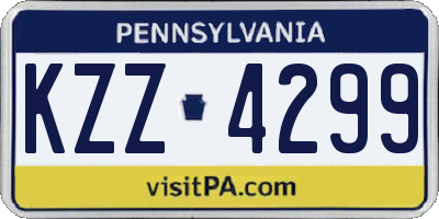 PA license plate KZZ4299