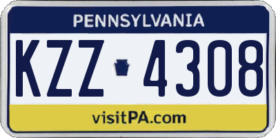 PA license plate KZZ4308