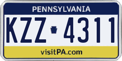 PA license plate KZZ4311