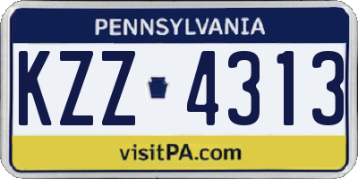 PA license plate KZZ4313