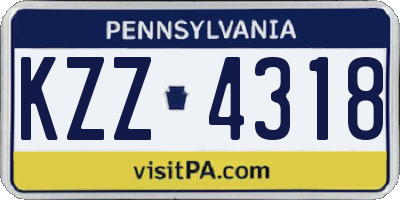 PA license plate KZZ4318