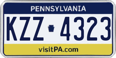 PA license plate KZZ4323