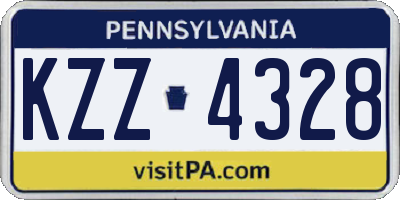 PA license plate KZZ4328
