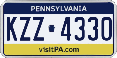 PA license plate KZZ4330