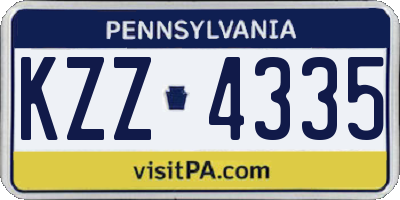 PA license plate KZZ4335
