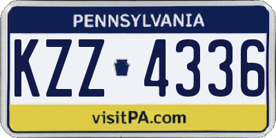 PA license plate KZZ4336
